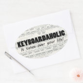 Sticker ovale Keyboardaholic Life (Enveloppe)