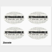Sticker ovale Keyboardaholic Life (Feuille)