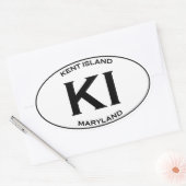 Sticker Ovale KI - Kent Island Maryland (Enveloppe)