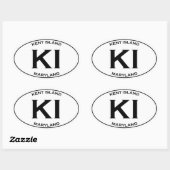 Sticker Ovale KI - Kent Island Maryland (Feuille)