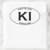 Sticker Ovale KI - Kent Island Maryland (Sac)