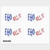 Sticker Ovale KILL THE EGO sagesse texte graphiques (Feuille)