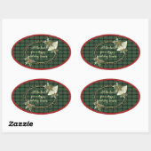 Sticker Ovale Kincaid Tartan d'origine écossaise (Feuille)