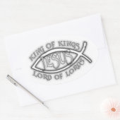 Sticker Ovale King des Rois Ichthus Euro Style (Enveloppe)