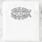 Sticker Ovale King des Rois Ichthus Euro Style (Sac)