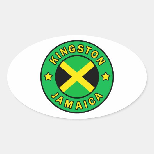 Sticker Ovale Kingston Jamaïque (Devant)