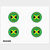 Sticker Ovale Kingston Jamaïque (Feuille)