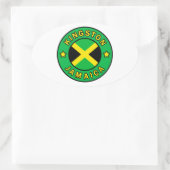 Sticker Ovale Kingston Jamaïque (Sac)