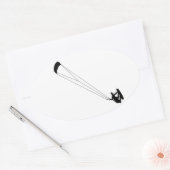 Sticker Ovale Kite Surfing Cowboy (Enveloppe)