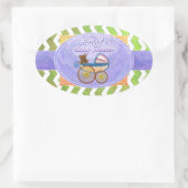 Sticker Ovale Kiwi Bash Green Chevron Baby Stuff (Sac)