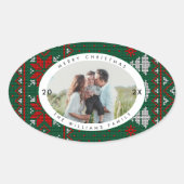 Sticker Ovale Knitted Sweater Pattern Photo (Devant)