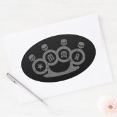 Sticker Ovale Knuckks crâne (Enveloppe)