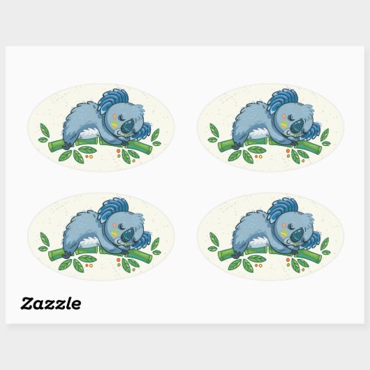 Sticker Ovale Koala Cuties (Feuille)