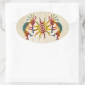 Sticker Ovale KOKOPELLI DUO SUN + vos idées (Sac)