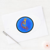 STICKER OVALE KOKOPELLI TAOS SKIES (Enveloppe)