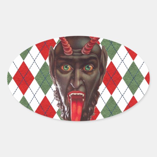Sticker Ovale krampus de Noël (Devant)