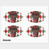 Sticker Ovale krampus de Noël (Feuille)