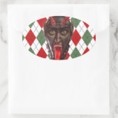 Sticker Ovale krampus de Noël (Sac)