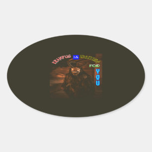 Sticker Ovale Krampus Vous Attend Décembre Krampusnacht