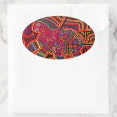 Sticker Ovale Kuna Indian Dragon Mola Amiable (Sac)