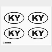 Sticker Ovale KY Kentucky (Feuille)