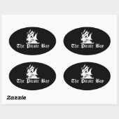 Sticker Ovale La baie de Pirate (Feuille)
