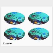 Sticker Ovale La barrière de corail (Feuille)