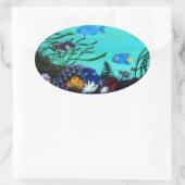 Sticker Ovale La barrière de corail (Sac)