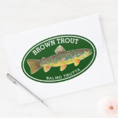 Sticker Ovale La Belle Truite Brune (Enveloppe)