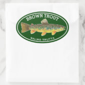 Sticker Ovale La Belle Truite Brune (Sac)