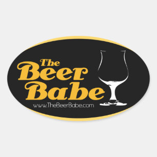 Sticker Ovale La bière Babe
