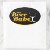 Sticker Ovale La bière Babe (Sac)
