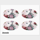 Sticker Ovale la cage aux oiseaux (Feuille)