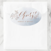 Sticker Ovale La calligraphie bleu outrepasse applaudit les fleu (Sac)