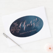 Sticker Ovale La calligraphie de broussailles de la marine appla (Enveloppe)