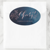 Sticker Ovale La calligraphie de broussailles de la marine appla (Sac)