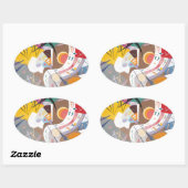 Sticker Ovale La courbe dominante de Kandinsky Abstraite (Feuille)