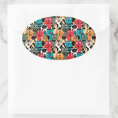 Sticker Ovale La Crowd of cats (Sac)