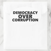 Sticker Ovale La démocratie sur la corruption (Sac)