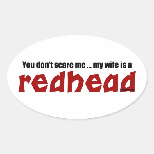 Sticker Ovale La femme est une rousse (Devant)