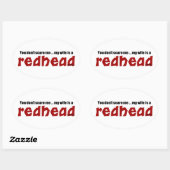 Sticker Ovale La femme est une rousse (Feuille)