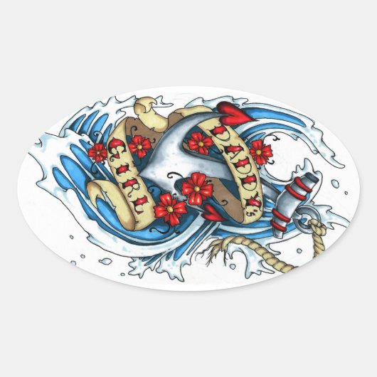 Sticker Ovale La fille de papa (Devant)