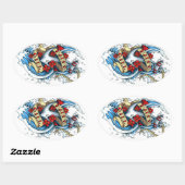 Sticker Ovale La fille de papa (Feuille)