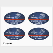 Sticker Ovale La fille est une Marine (Feuille)