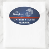Sticker Ovale La fille est une Marine (Sac)