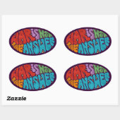 Sticker Ovale La Guerre N'Est Pas La Réponse (Feuille)