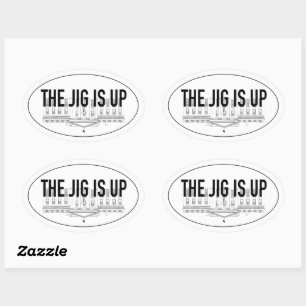 Sticker Ovale La Jig est debout
