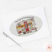 Sticker Ovale La Joie du Camping Life Trailer (Enveloppe)