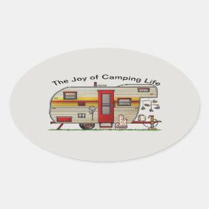 Sticker Ovale La Joie du Camping Life Trailer