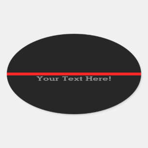 Sticker Ovale La ligne rouge mince symbolique personnalisent